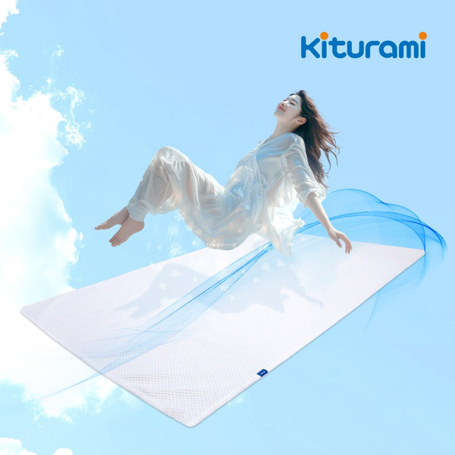 귀뚜라미 쿨시원 냉감패드 100% 듀라론 고정밴드형 냉감매트, 화이트