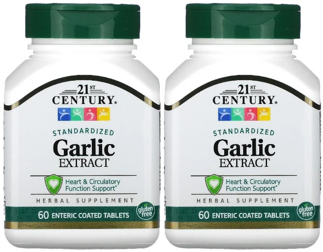 21센추리 마늘 갈릭 추출물 영양제 Garlic 장용성 코팅 타블렛 60정 2병 - 쿠팡