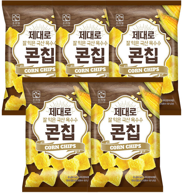 우리밀 제대로 국산 옥수수 콘칩, 60g, 5개