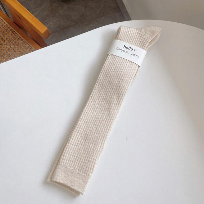 하이유니 골지 벨벳 페이크 울 니삭스 롱삭스 긴 양말 35cm