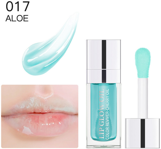 립글로우 크리스탈 젤리 모이스춰 라이징 립 오일 플럼 핑 글로스 메이크업 섹시 플럼프 글로우 틴티드 퍼 6ml 1 개, [09] 017 aloe, 1개