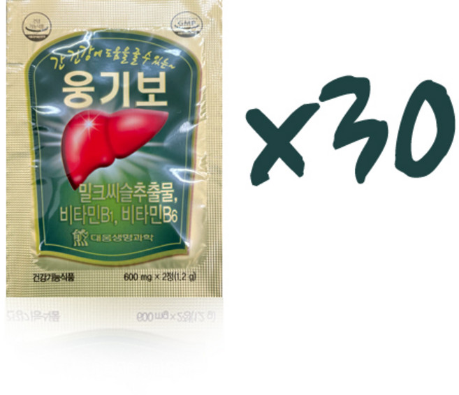 대웅생명과학 웅기보 간 피로회복 활력 에너지 밀크씨슬, 2정, 30개