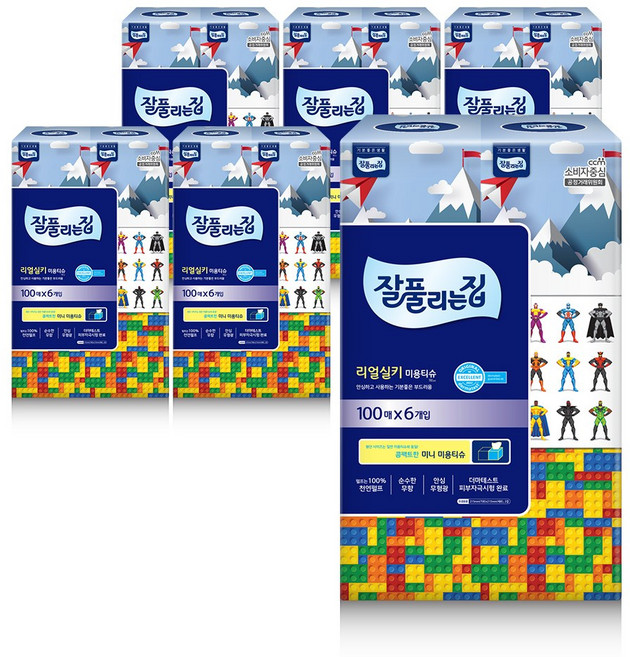 잘풀리는집 천연펄프 미용티슈 2겹, 100매입, 36개