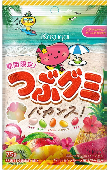 일본 카수가이 쯔부구미 바캉스 젤리빈, 6개, 75g
