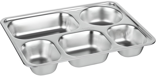 플라라 딥스퀘어 스텐 식판 미디움 5구, 1개