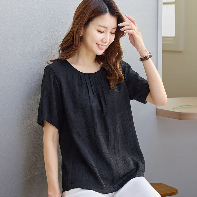 물론 여성 인견 데일리 주름블라우스