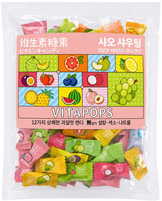 올바른푸드 직수입정품 비타팝스 무설탕캔디 베트남사탕 샤오샤우팅 비타민C 캔디, 100g, 1개