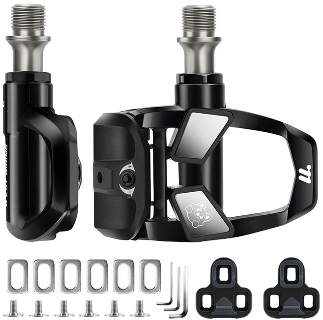 시그니처베이지 로드 자전거 105급 클릿 페달 YPZ149, 1세트, 실버블랙