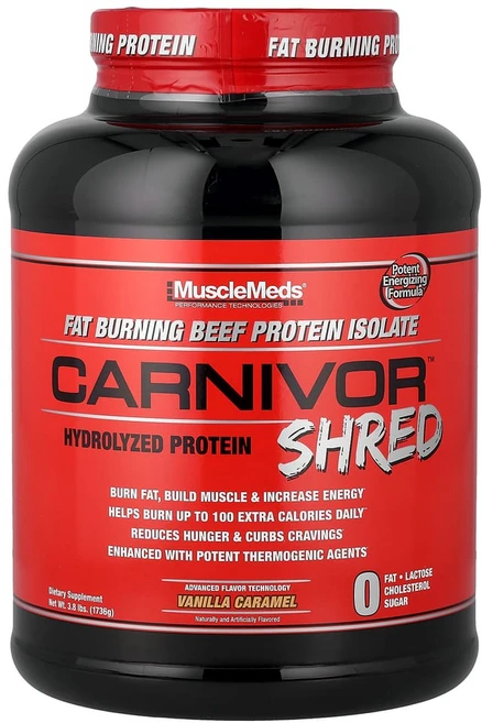 머슬메즈 Carnivor 슈레드 하이드롤라이즈드 단백질 바닐라 캐러멜 1736g(3.8lb), MME00620, 1개 - 쿠팡