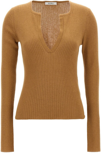 막스마라 울로 헨리 넥 골지 스웨터