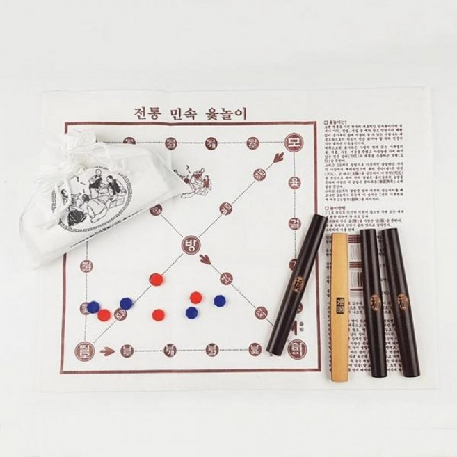 복주머니 윷놀이세트 민속 명절 전통 윷놀이 고급 설날 가족 모임 놀이, 1개, 상세페이지 참조