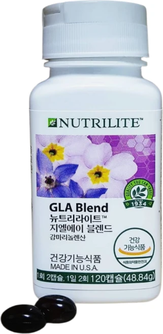 뉴트리라이트 지엘에이 블렌드 감마리놀렌산, 120정, 1개 - 쿠팡