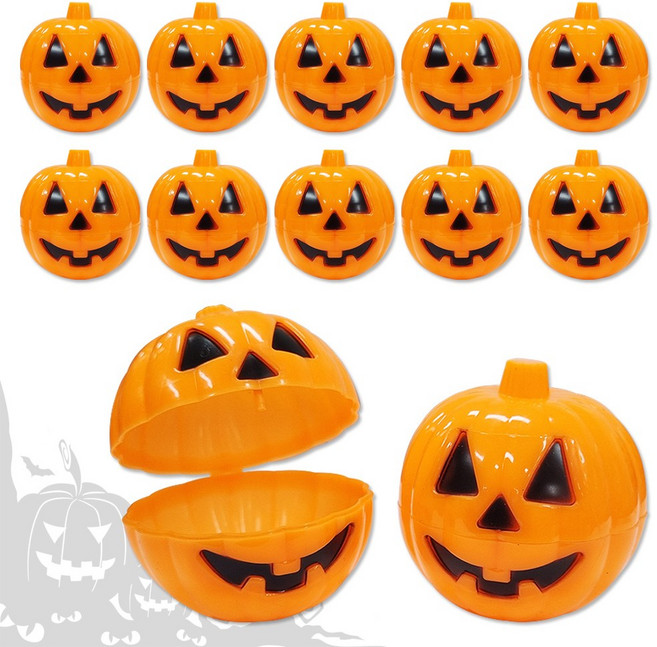 (주)파티해 할로윈 소품1 A-D - 호박통 유치원 어린이집 선물 머리띠 LED 악세사리, B02.깜찍미니사탕선물호박통(12개)