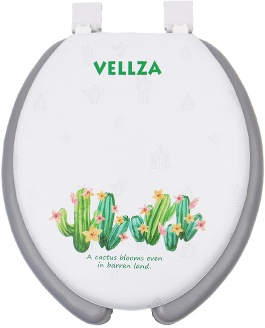 투투파파 벨자 변기커버 중형 대형 소프트 변기시트, 벨자선인장, 1개