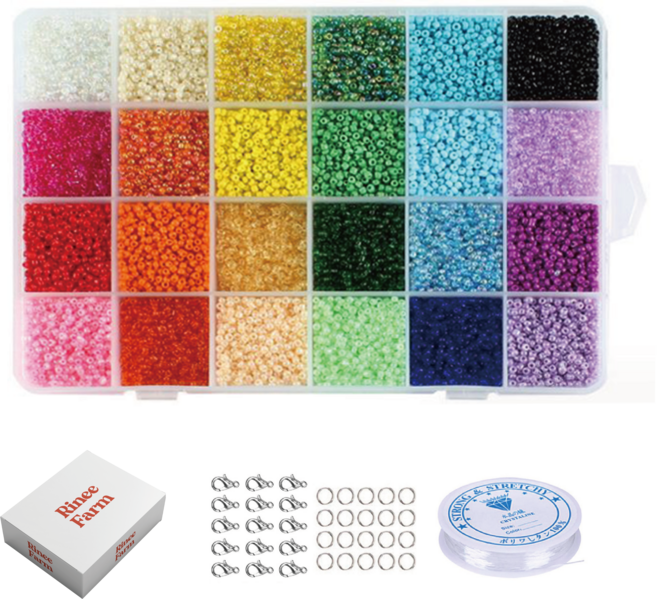 리니팜 24칸 5종 시드비즈 세트, 1세트, 3mm