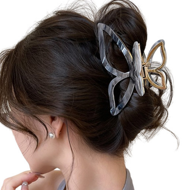 디아픽 3color 마블 나비 올림머리 헤어 집게핀
