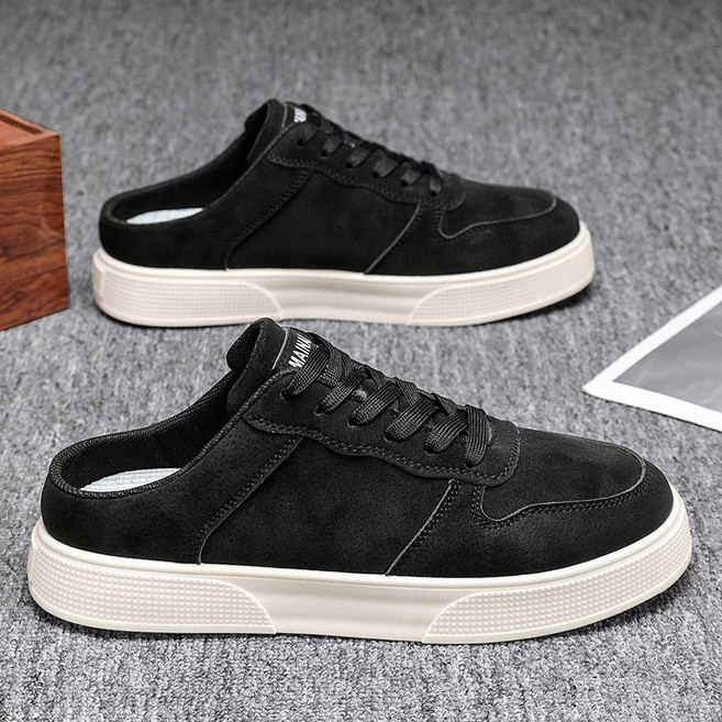 kago 남성용 슬립온 경량 캐주얼 스니커즈 운동화 통기성 로우탑 신발 미닛리스트 스타일 쿠션감 좋은 미끄럼방지 발바닥 일상화 빅 사이즈 슬리퍼