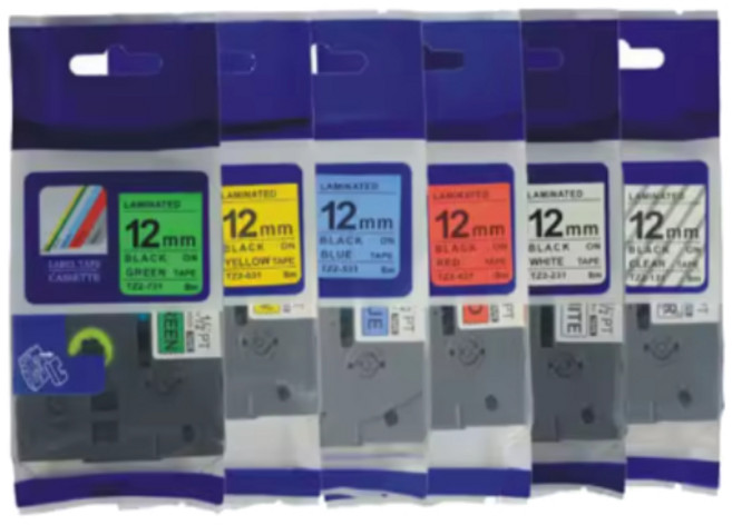 브라더 라벨테이프 12mm 호환 6mm 9mm 18mm 24mm PT-P300BT P710BT D600 D610BT D200 D200LB P710B, 검정배경 골드글씨_334