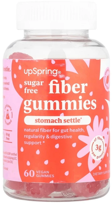 UpSpring Fiber 구미젤리 딸기 비건 구미젤리 60개, 1개, 60정 - 쿠팡