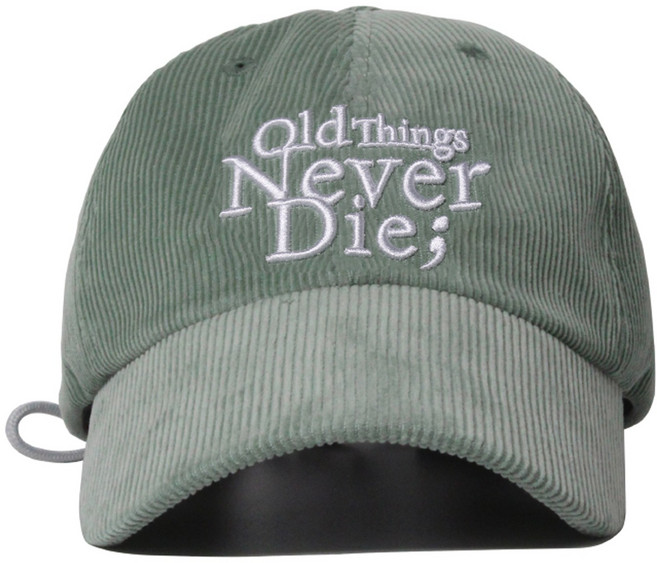 Old Things Never Die燈芯絨刺繡花朵繩結帽