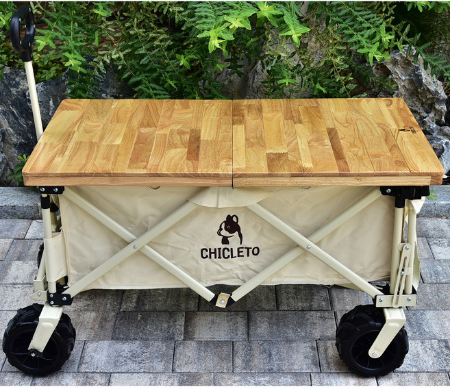 [CHICLETO] 시크레토 프리미엄 웨건용 목재 상판 테이블, 내추럴