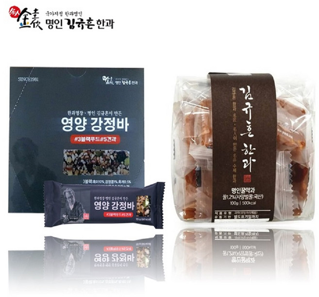 한가원 영양강정바 6개입 90g 추가 구성 명인꿀약과 100g(띠지) 총 190g(2개), 1개, 190g