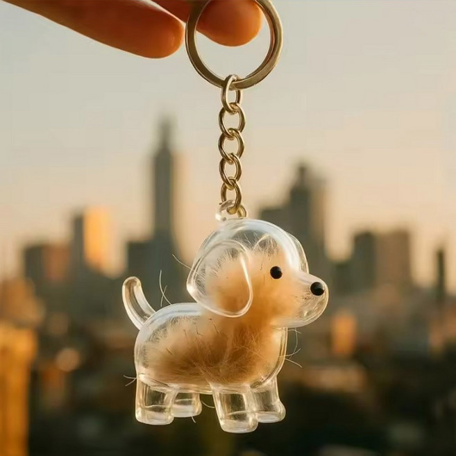 위즈멍스 반려견 털보관 키링 펫 열쇠고리 인형, 2개, 시고르자브종