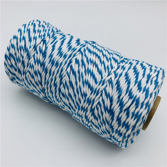 2mm 100% 코튼 코드 로프 10 야드/묶음 다채로운 트위스트 스트링 홈 장식 수제 크리스마스 DIY 선물 포장, 1개, 09