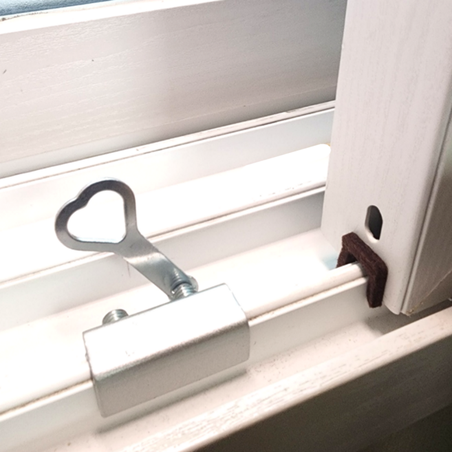 티모아리스 안전파더 이중고정 창문 안전장금장치 4개, 1세트, 은색