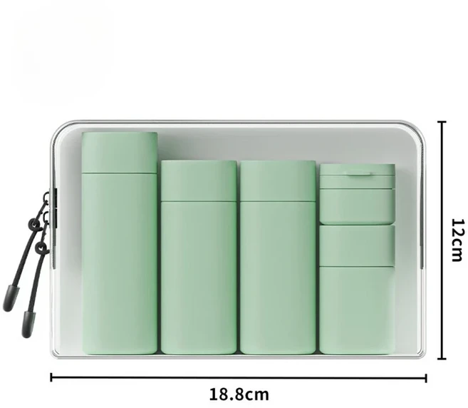 ‌6개 실리콘 여행용 병 누출 방지 세트 - 샴푸 로션 크림 기내 화장품 용기용 리필형 스퀴즈 튜브, 03 Green