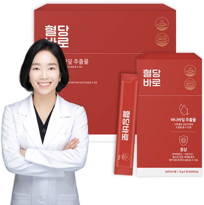 한의사가 개발한 바나바잎 추출물 홍삼 혈당바로 식후혈당 케어 면역력 [원산지:국산], 1개, 900g - 쿠팡