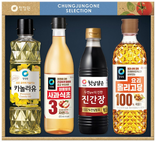 청정원 스페셜11호 25년 추석선물세트 혼합세트 4개 카놀라유 올리고당 진간장 사과식초, 4세트