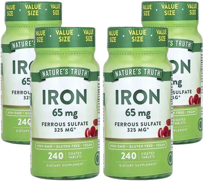 네춰스 트르스 철분 65mg 240코팅정, 4팩, 240정 - 쿠팡