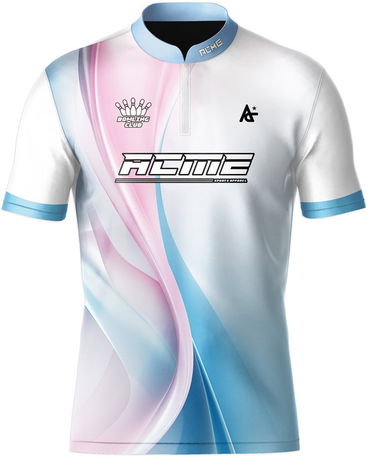 볼링티셔츠 집업티 Co111-블루핑크 애크미 ACME 볼링연습티