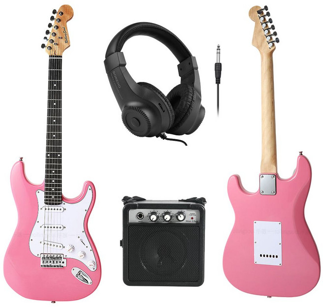 소닉플로 일렉기타 입문용 세트 학생용 초보용 전자기타, 핑크, 1개
