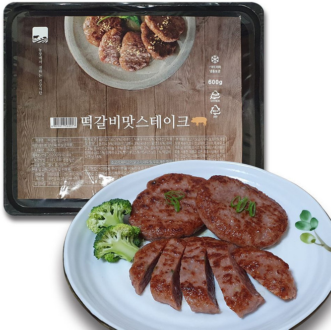 미트팜 떡갈비맛 스테이크 (국내산돈육) 600g 1EA, 1개