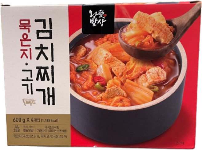 [코스트코] 왕애밥상 묵은지 고기 김치찌개 (4개입) 아이스박스포장 냉동식품, 1박스, 2.4kg