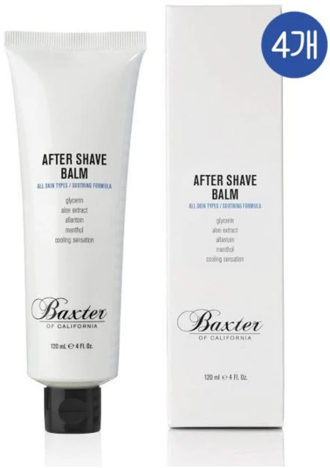 백스터 오브 캘리포니아 맨 애프터 쉐이브 수딩 밤 알콜프리 Baxter of California After Shave Balm, 4개, 120ml - 쿠팡