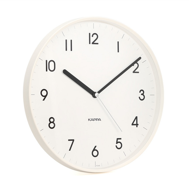 KAPPA 슬림 프레임 무소음 벽시계, 크림화이트