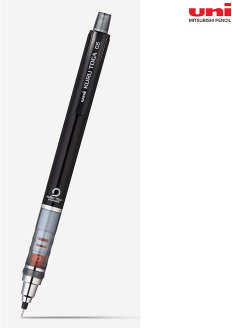 미쓰비시 유니 쿠루토가 스탠다드 M5-450 0.5mm 심이 돌아가는 샤프, 블랙, 1