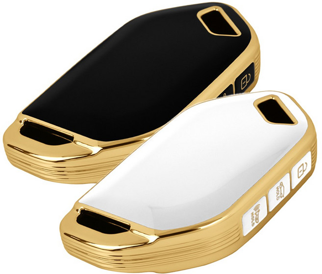 쥬롬 현대 기아 호환 TPU 자동차 키케이스 2개 화이트+블랙, KE6