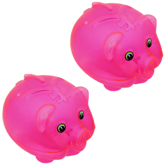 돼지저금통 소형 - 2개, 분홍색
