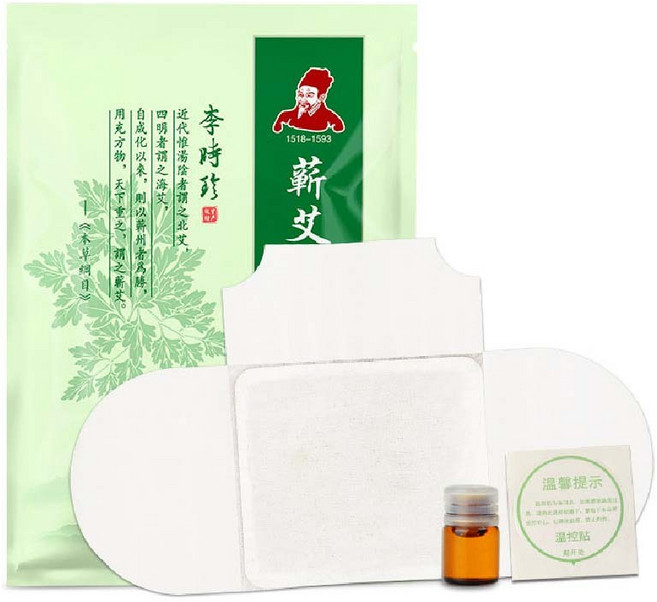 艾草貼 艾灸貼附精油 暖宮貼 肩頸貼 膝蓋貼, 1個