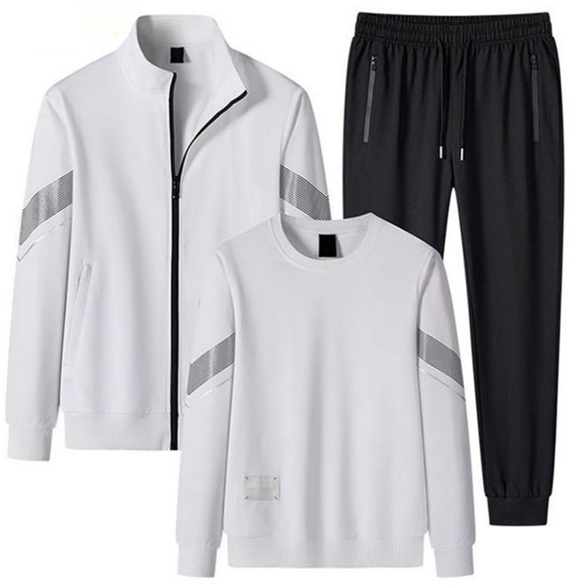 오스틱니 100kg까지 빅사이즈 1+1+1 남성 봄가을 고퀄리티 캐주얼 트레이닝 세트 (방풍 외투+ 긴팔 맨투맨 + 긴 바지)