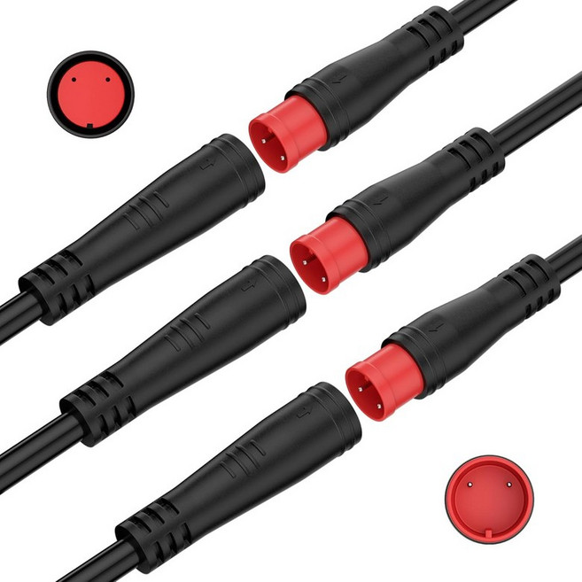 발루오치 24AWG 케이블 방수 연장 남녀 커넥터 전기 자전거 필수 교체 부품 2핀 3핀 4핀 5핀 6핀, 4Pin Connectors, 3 pairs