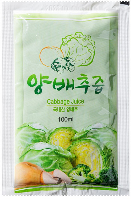 순수 양배추즙100포, 100개, 100ml