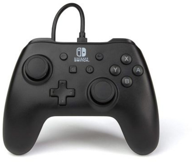 PowerA 닌텐도 스위치 유선 컨트롤러 - 검은색 탈착식 10피트 USB 케이블 배터리 필요 없음 닌텐도 공식 라이선스 취득, Black, 1개, 1) 블랙, 블랙