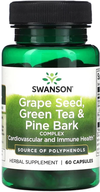 스완슨 포도씨 녹차 소나무껍질 복합체 60캡슐 Swanson, 1개, 60정 - 쿠팡