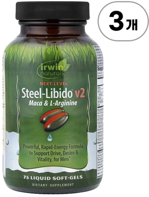 어윈 내추럴스 스틸-리비도 V2 (마카 & L-아르기닌) Irwin Naturals Steel-Libido® V2 Maca & L-Arginine 75정, 3개 - 쿠팡