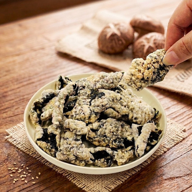 전통 찹쌀 수제 김부각 맥주안주 건강간식 100g, 2개